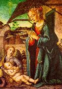 BOTTICINI, Francesco The Madonna Adoring the Child Jesus Spain oil painting reproduction